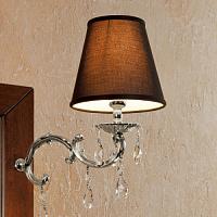 Светильник для ванной, крепление на раму, абажур чёрного цвета, фурнитура хром, La Beaute