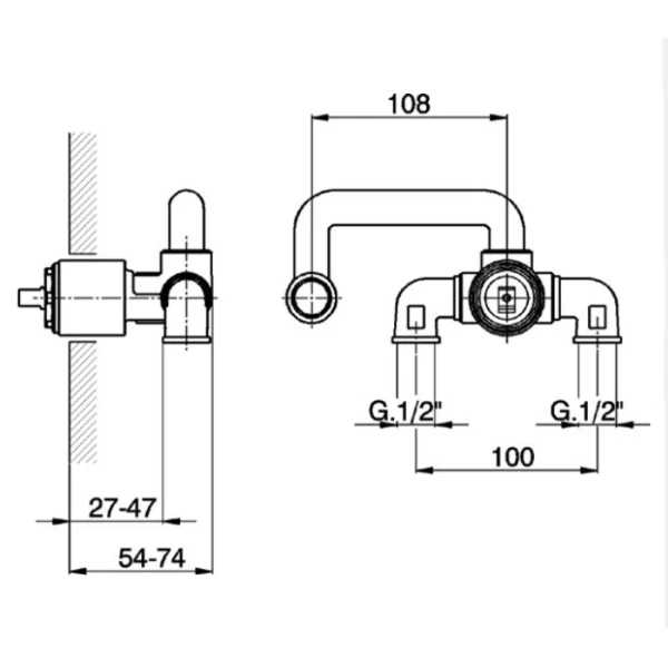 Внутренняя часть Cisal Complementi однорычажного смесителя ZA02551004 (детальная фотография), в наличии