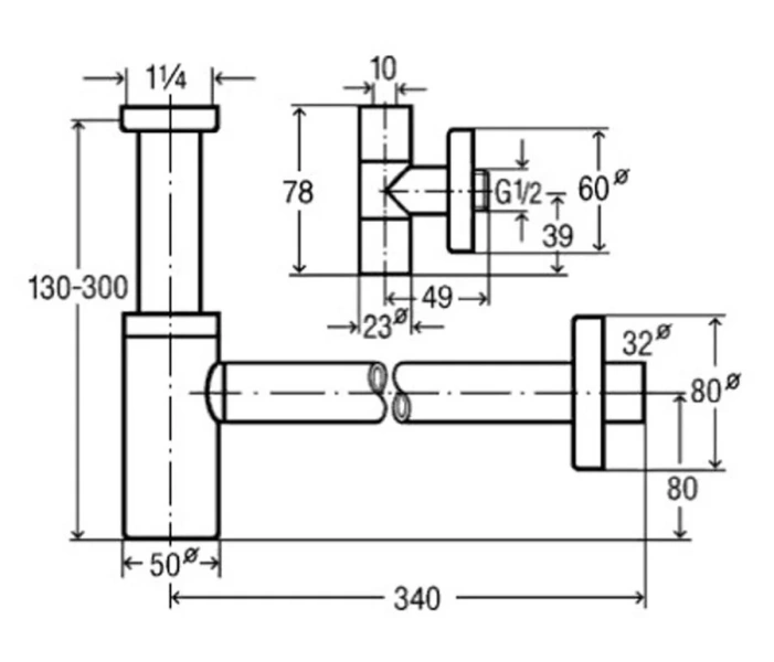 Сифон для раковины viega Eleganta 5788.4 492489 (детальная фотография), хром