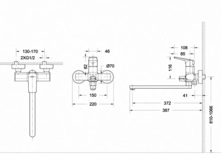 Смеситель для ванны Bravat REAL F6121179CP-01L (детальная фотография), для ванны