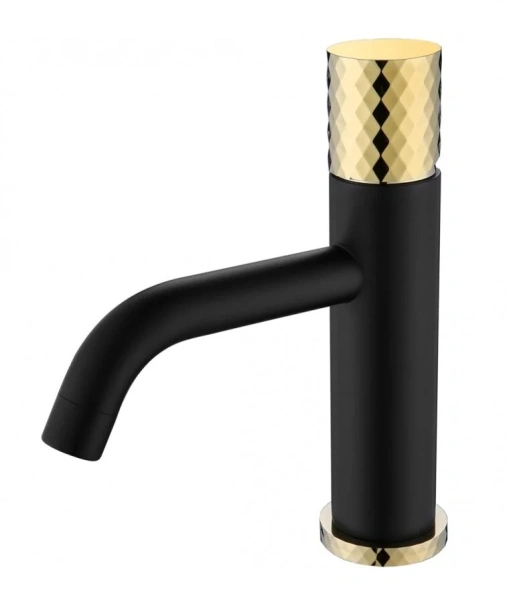 Смеситель для раковины Boheme Stick black diamond gold 121-BG (детальная фотография)