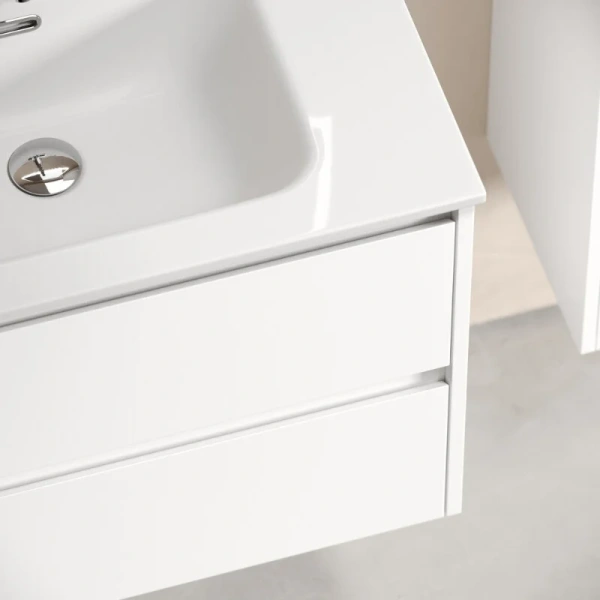 Тумба под раковину подвесная Sancos Libra 70 см белый глянец LB70W (детальная фотография), 70 см