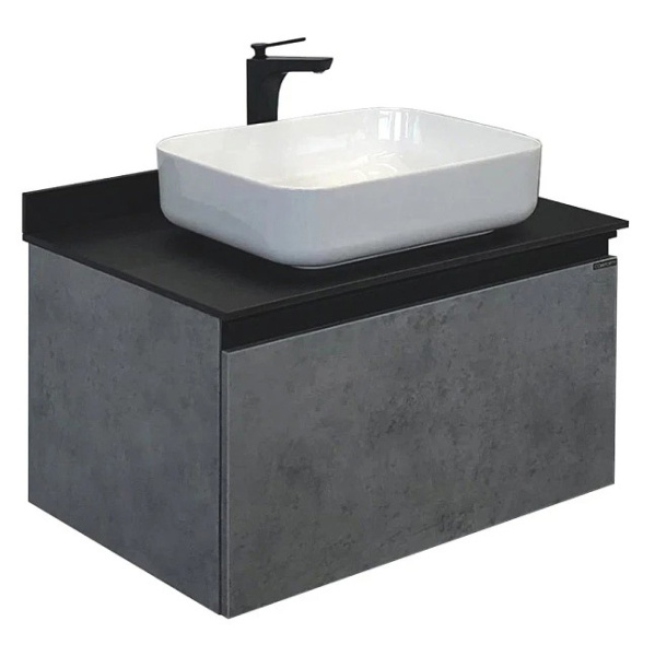 Тумба с раковиной подвесная Comforty Эдинбург 75 см бетон светлый 00004149066CF (детальная фотография)