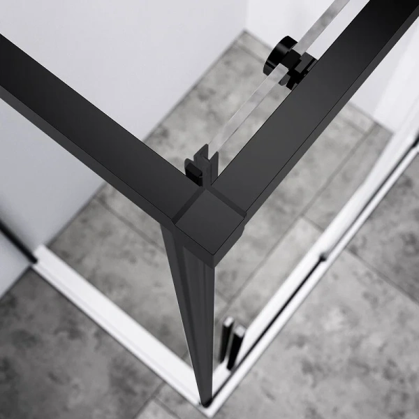 Душевой уголок Vincea Slim-N 140х80 см профиль черный VSR-4SN8014CLB (детальная фотография), прозрачные