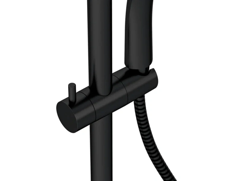 Душевая стойка Cersanit Brasko черная матовая 64527 (детальная фотография), с термостатом