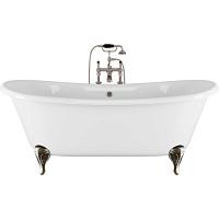 Ванна чугунная Devon & Devon Admiral 182х81 см без отверстий под смеситель, ножки алюминий полированный