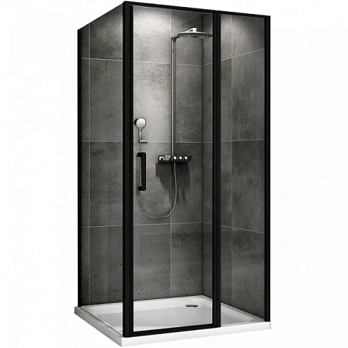 Душевой уголок Abber Sonnenstrand 110х75 см профиль черный, стекло прозрачное - фото 2