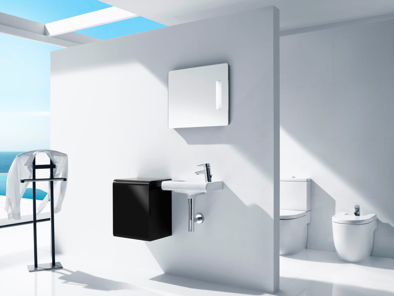 Раковина Roca Meridian-N 327249000 (детальная фотография), подвесные, на полупьедестал, пристенные