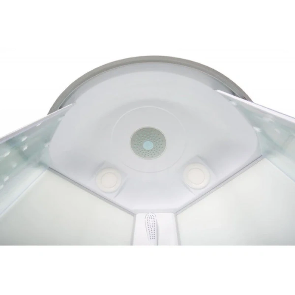 Душевая кабина Deto L 100x100 см с сиденьем L910 (детальная фотография), со стеклянными задними стенками