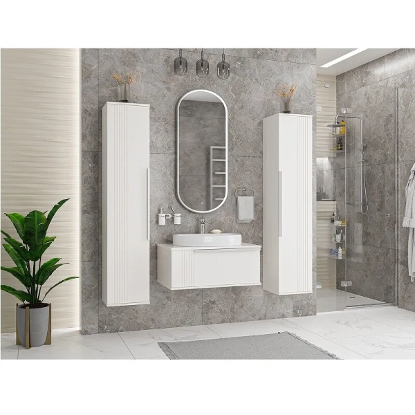 Шкаф-пенал подвесной Brevita Savoy 35 см белый SAV-05035-010 (детальная фотография), недорого