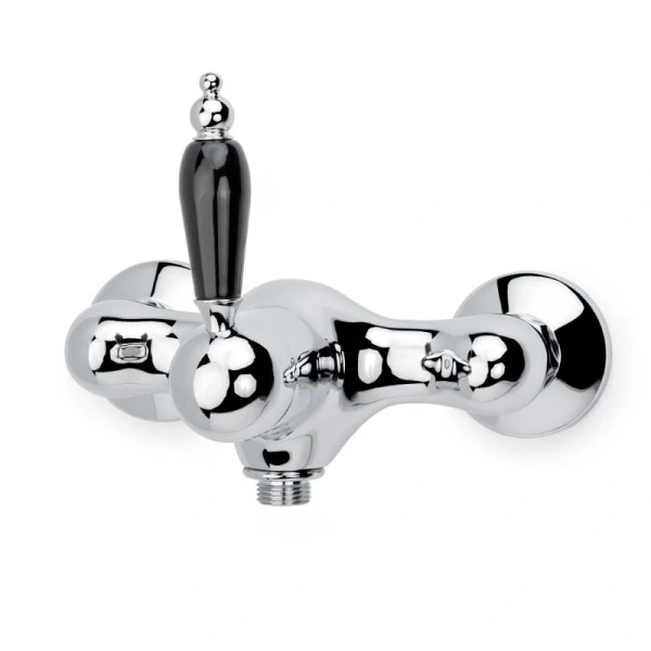 Смеситель для душа Boheme Tradizionale Chromo хром ручка черная 264-BLC (детальная фотография)