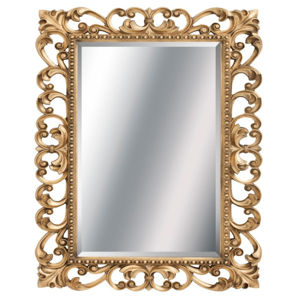 Зеркало прямоугольное с фацетом, цвет поталь бронза, Tessoro Isabella 75 TS-1076-B/L (детальная фотография)