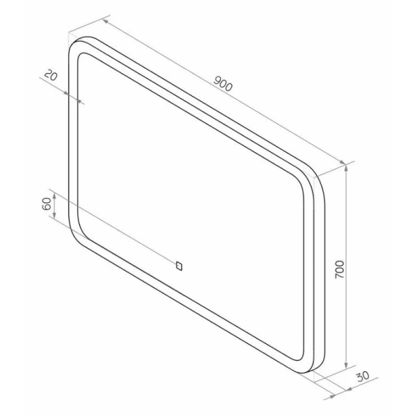 Зеркало с подсветкой Misty Стайл 90 см с музыкальным блоком ЗЛП448 (детальная фотография), по запросу