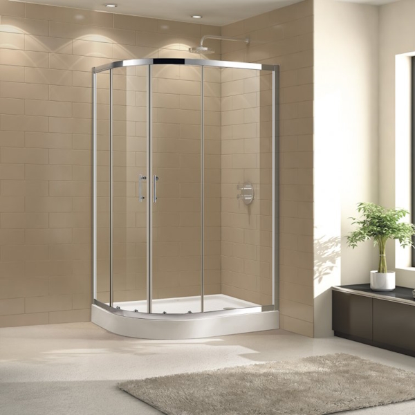 Душевой уголок Cezares Eco 100x80 см стекло прозрачное ECO-O-RH-2-100/80-C-Cr (детальная фотография), асимметричные