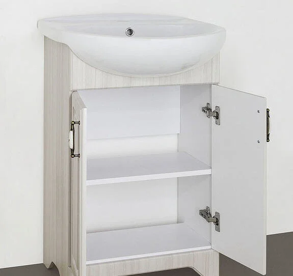 Тумба под раковину напольная Style Line Олеандр-2 55 Люкс 55 см рельеф пастель ЛС-00000198 (детальная фотография), напольная, пристенная