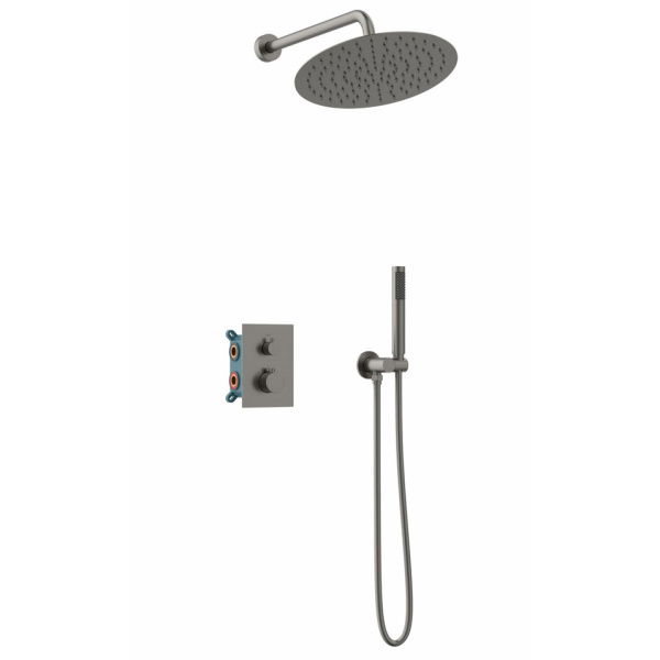 Душевой комплект ALTROBAGNO Unione 040409 оружейная сталь ALTROBAGNOUnione040409GM (детальная фотография)