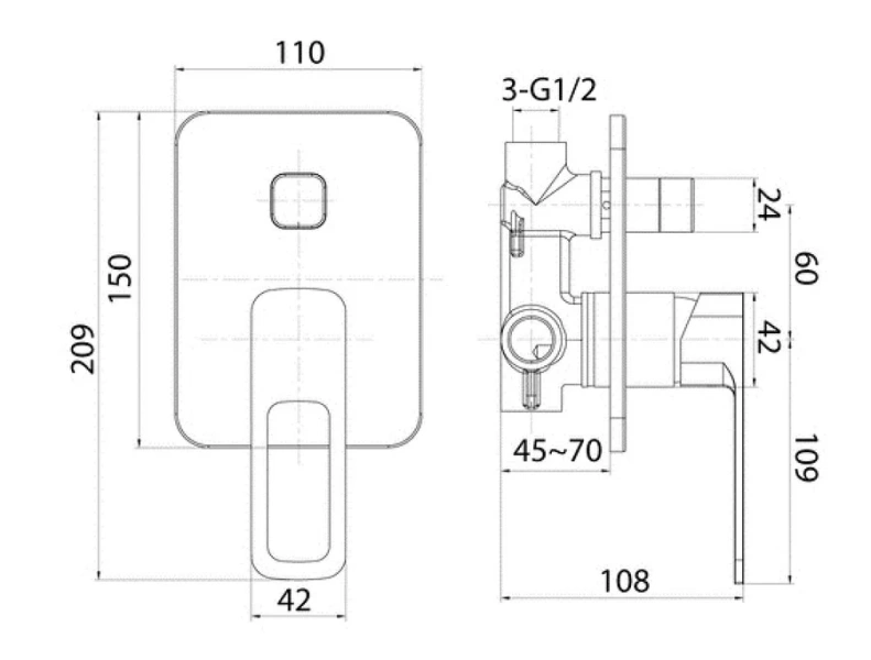 Смеситель для душа IDDIS Slide черный матовый SLIBL00i67 (детальная фотография), для душа