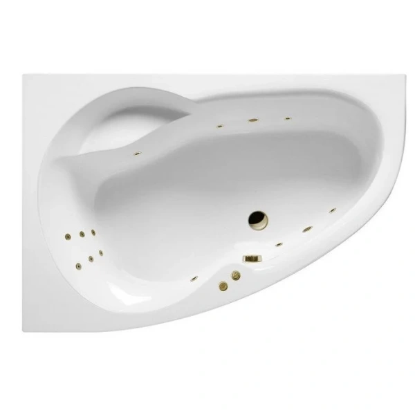 Ванна гидромассажная Excellent Newa Line 160 x 95 см, левая, белый/бронза, WAEX.NEL16.LINE.BR (детальная фотография)