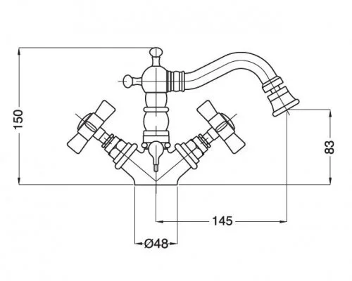 Смеситель для биде Migliore Princeton состаренный хром 19365 (детальная фотография), для биде