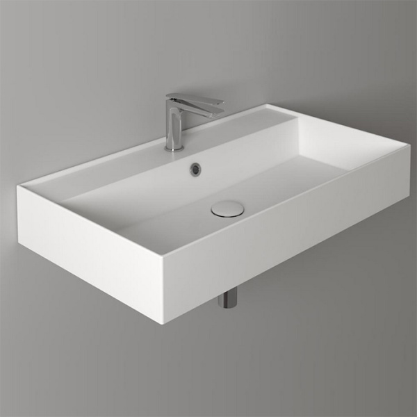 Раковина Simas Agile 81 см подвесная AG81 bi*1 (детальная фотография), современные, hi-tech