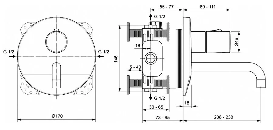 Смеситель для раковины Ideal Standard Ceraplus хром A6151AA (детальная фотография), для раковины