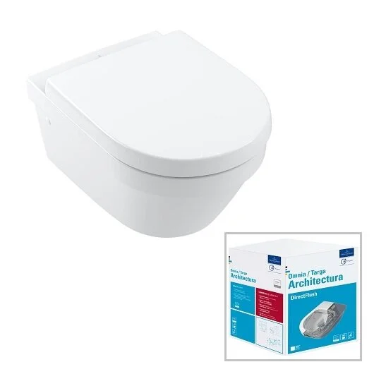 Унитаз подвесной Villeroy & Boch Architectura с сиденьем микролифт 4694HR01 (детальная фотография), в наличии