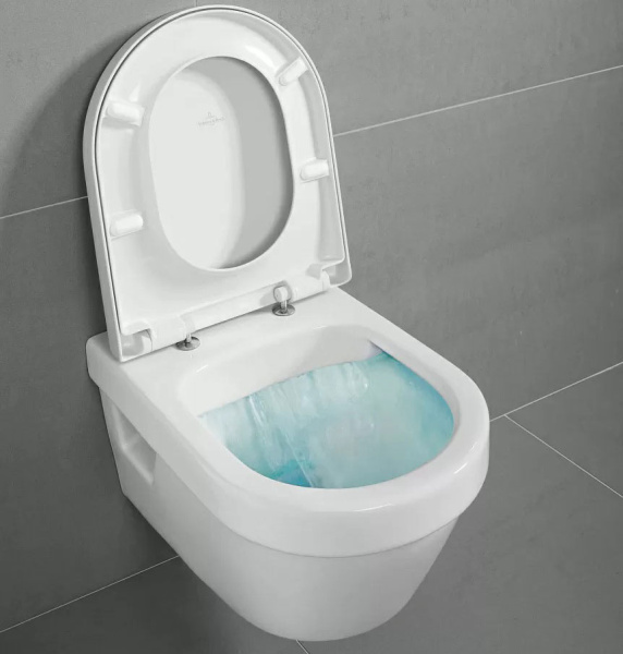 Унитаз подвесной Villeroy & Boch Omnia Architectura альпийский белый с покрытием CeramicPlus 5684R0R1 (детальная фотография), подвесные, встраиваемые