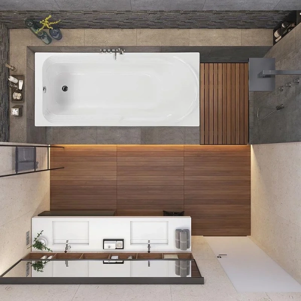 Ванна акриловая Vagnerplast Hera 180×80 см прямоугольная VPBA180HER2X-04 (детальная фотография), современныe, hi-tech