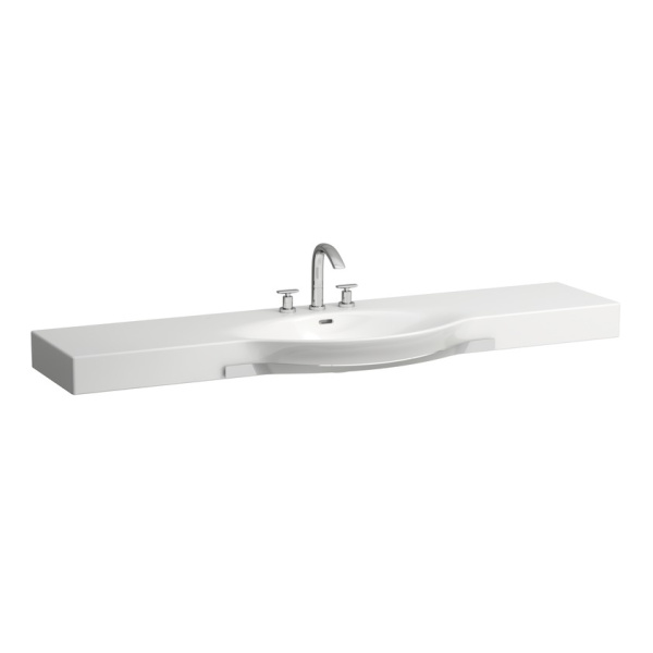 Раковина Laufen Palace 150 см с 3 отверстиями для смесителя 8.1170.6.000.108.1 (детальная фотография), современные, hi-tech