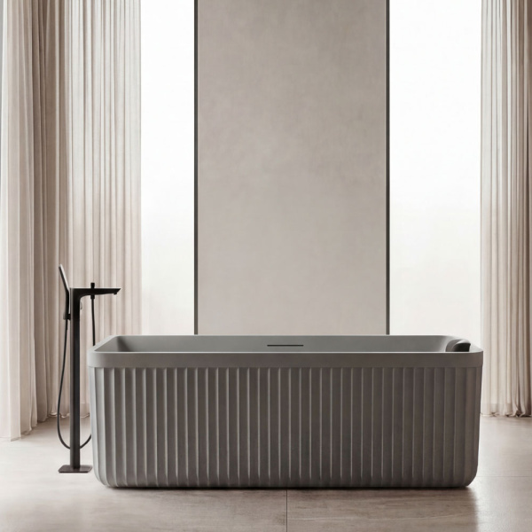 Ванна из искусственного камня ALTROBAGNO Cinzia 090109 170x75 см cement grey ALTROBAGNOCinzia090109CementGrey (детальная фотография), искусственный камень