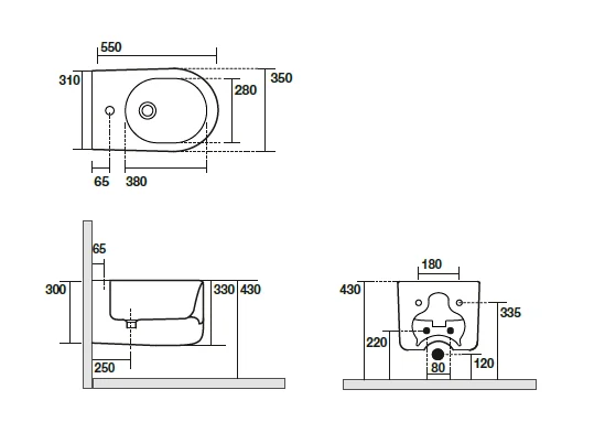 Биде подвесное Kerasan Nolita белое глянцевое 532501 (детальная фотография), подвесные index_1