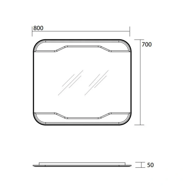 Зеркало с подсветкой Kerasan Waldorf 80 см с выключателем 740701 (детальная фотография), в наличии