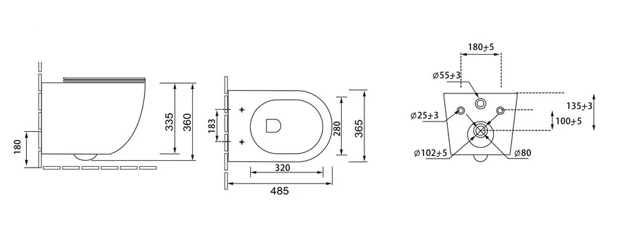Унитаз подвесной Grossman Color хаки матовый GR-4455GSMS (детальная фотография), подвесные, встраиваемые