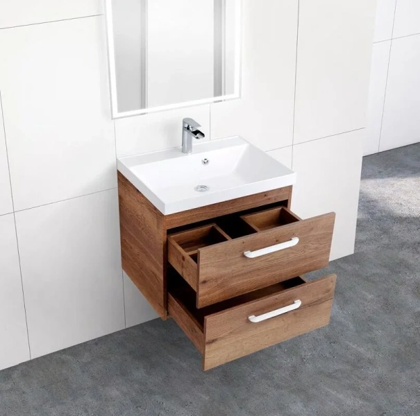 Тумба под раковину подвесная BelBagno Aurora 60 см rovere tabacco AURORA-600-2C-SO-RT (детальная фотография), современная, hi-tech, лофт