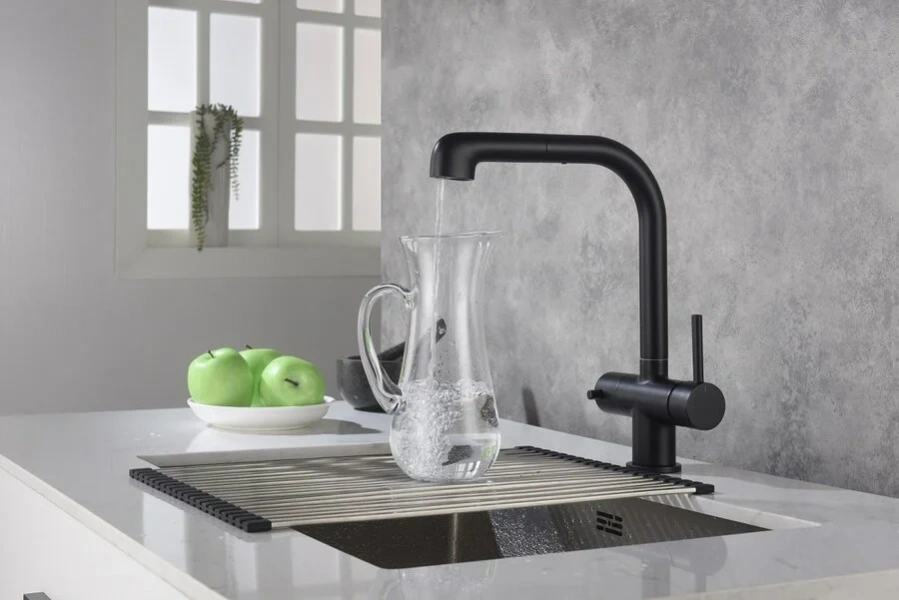 Смеситель для питьевой воды Timo Saona черный матовый 2346/03FL (детальная фотография), черные