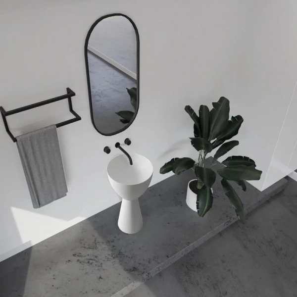 Раковина напольная Abber Stein круглая AS2508 (детальная фотография), круглой формы