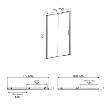 Душевая дверь в нишу IDDIS Zodiac 120 см стекло прозрачное