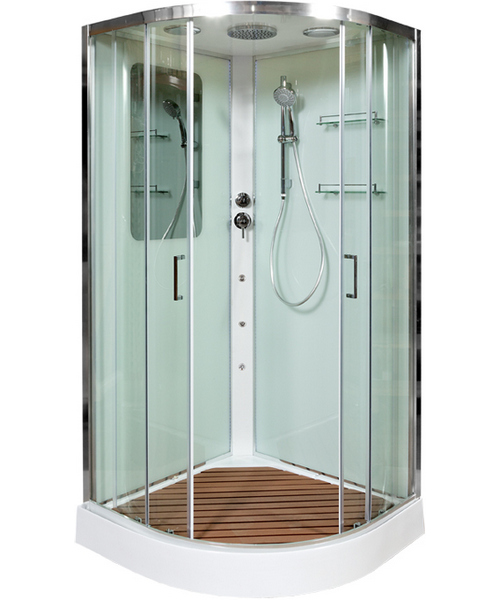 Душевая кабина Deto A 100х100 см с гидромассажем A01GM (детальная фотография), полукруглые, четверть круга