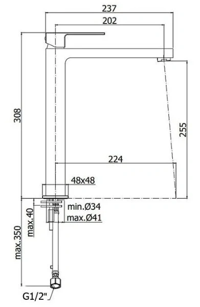 Смеситель для раковины Paffoni Elle EL081 высокий (детальная фотография), для раковины