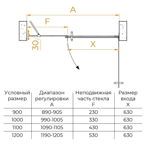 Душевая дверь в нишу RGW Hotel HO-012B 100 см профиль черный, стекло прозрачное 350601200-14 (детальная фотография), 100 см