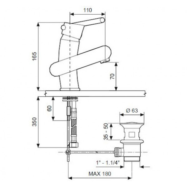 Схема (детальная фотография), для раковины