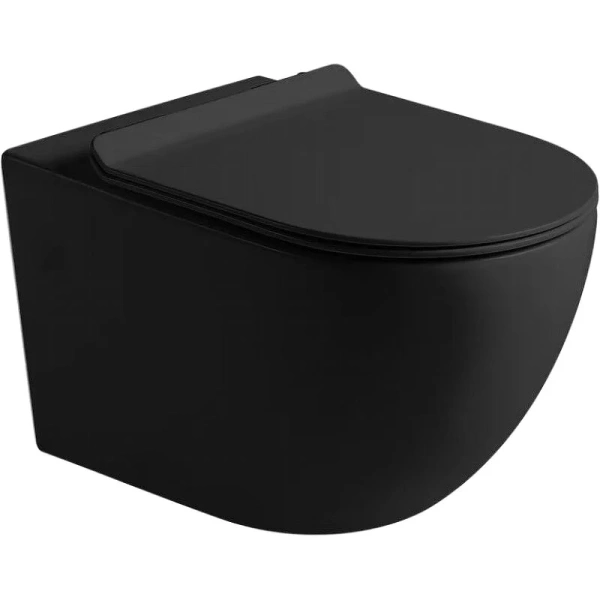 Унитаз подвесной SantiLine черный SL-5002MB (детальная фотография)