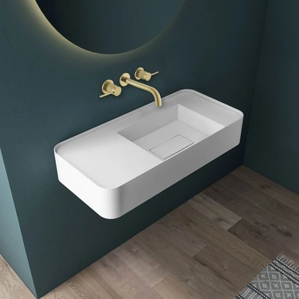 Смеситель для раковины Vincea Groove брашированное золото VBFW-4G1BG4 (детальная фотография), золото