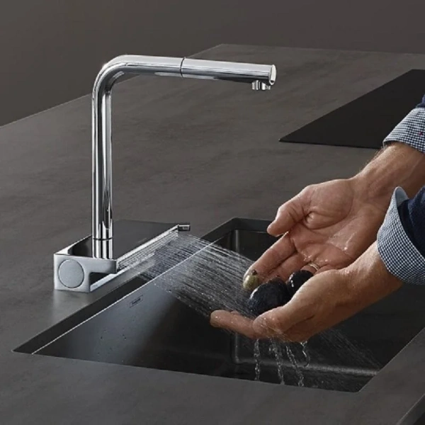 Смеситель кухонный Hansgrohe Aquno Select M81 однорычажный 73836000 (детальная фотография), высокие