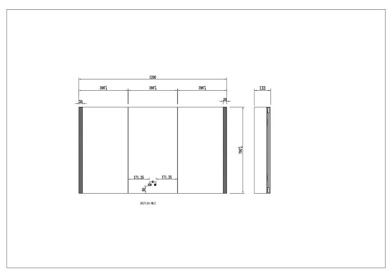 Зеркальный шкаф с подсветкой Акватек 120 см стеклянные полки AQ7129-MLC (детальная фотография), в наличии