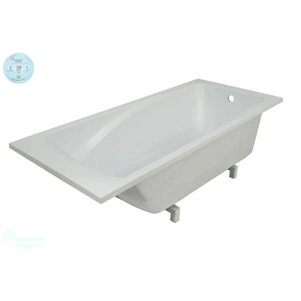 Ванна из литьевого мрамора Marmo Bagno София 170 х 75 см, MB-SF170-75 (детальная фотография), без гидромассажа
