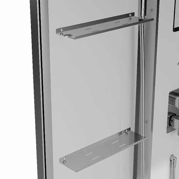 Душевая кабина Black&White Galaxy 160x85 см c паром 889000 (детальная фотография), хромированный профиль