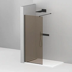 Душевая перегородка Cezares Liberta 120 см стекло бронза, профиль черный