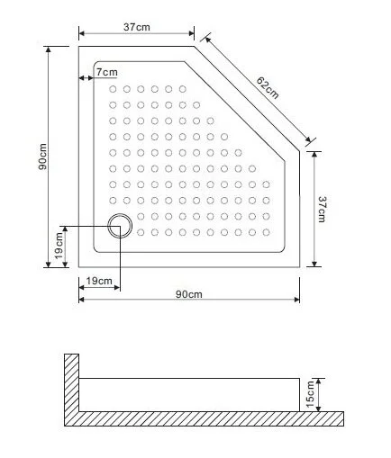 Душевой поддон Grossman 90х90 см акрил GR-80900920 (детальная фотография), недорогие