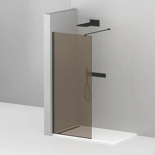 Душевая перегородка Cezares Liberta 120 см стекло бронза, профиль черный - фото 3